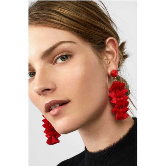 BaubleBar Contessa Multi Tassel Earrings – Holiday Red - Picture 1 of 7